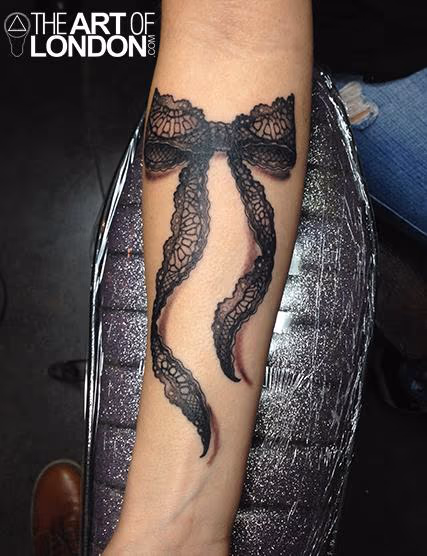 Black Lace Bow Tattoo