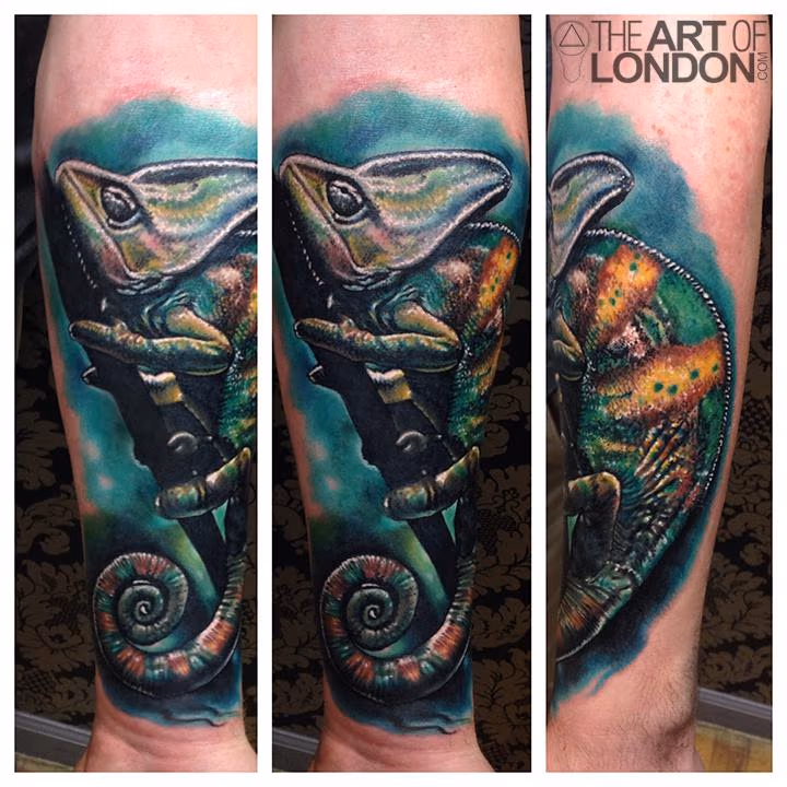 Chameleon Color Realism Tattoo