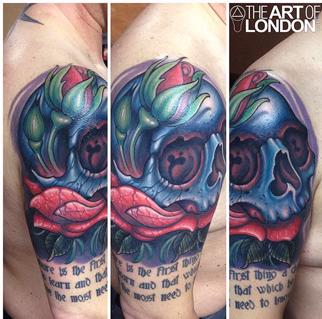 Blue Skull Cover Up tattoo