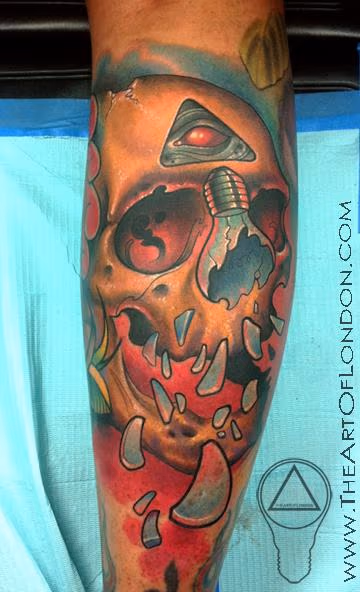 Skull Light Bulb Tattoo