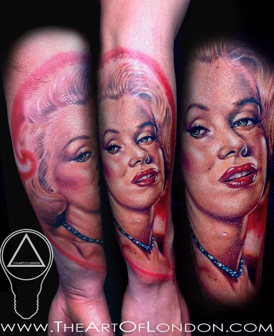 Marilyn Monroe Color Portrait Tattoo