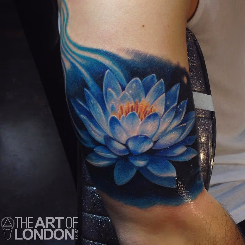 Blue Lotus Flower Tattoo