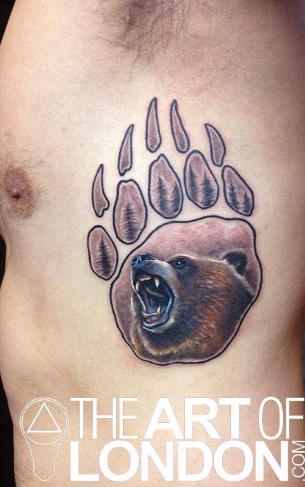 Grizzly Bear Paw Print Tattoo
