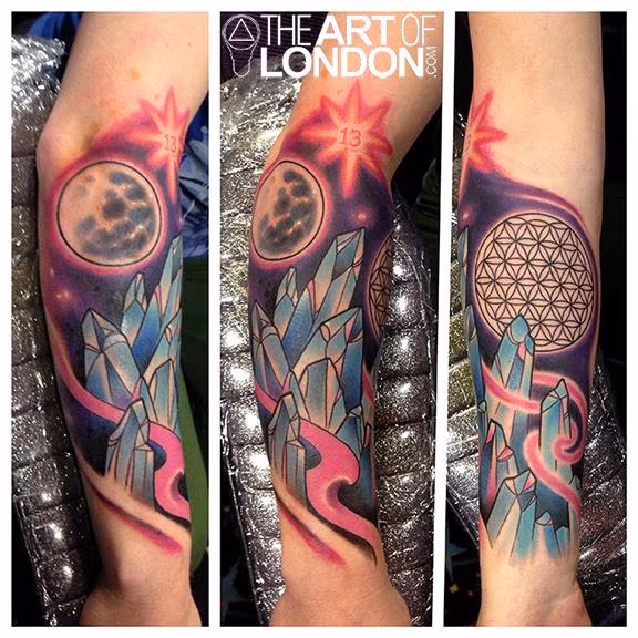 Sacred Geometry and Crystals Tattoo