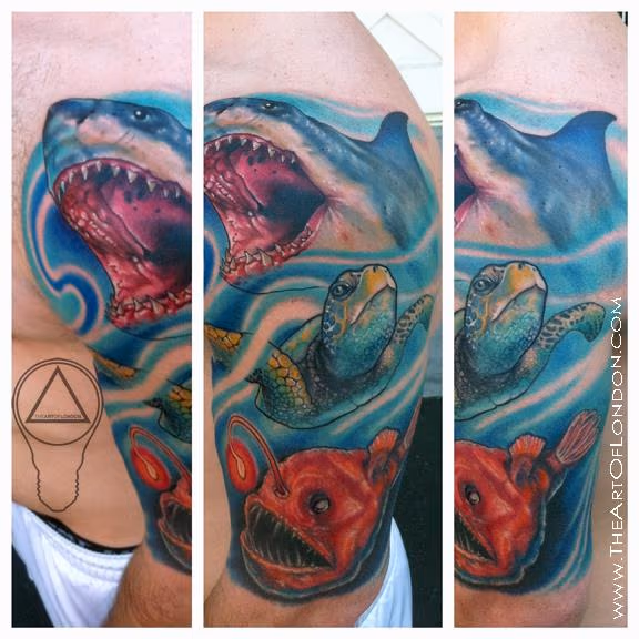 Ocean Sea Life Fish Tattoo