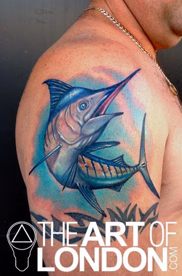 Marlin Color Realistic Tattoo