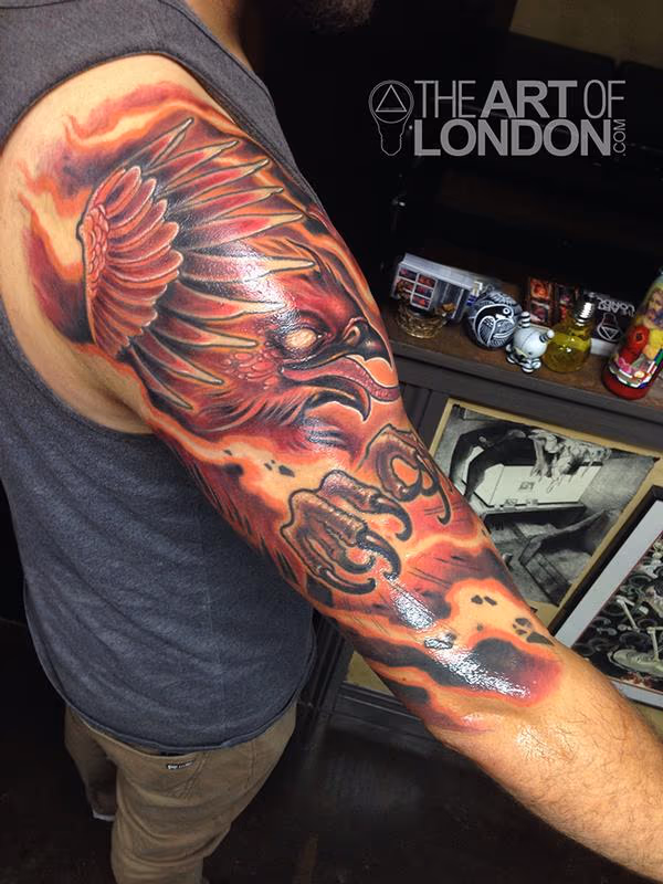 Phoenix on Fire Tattoo