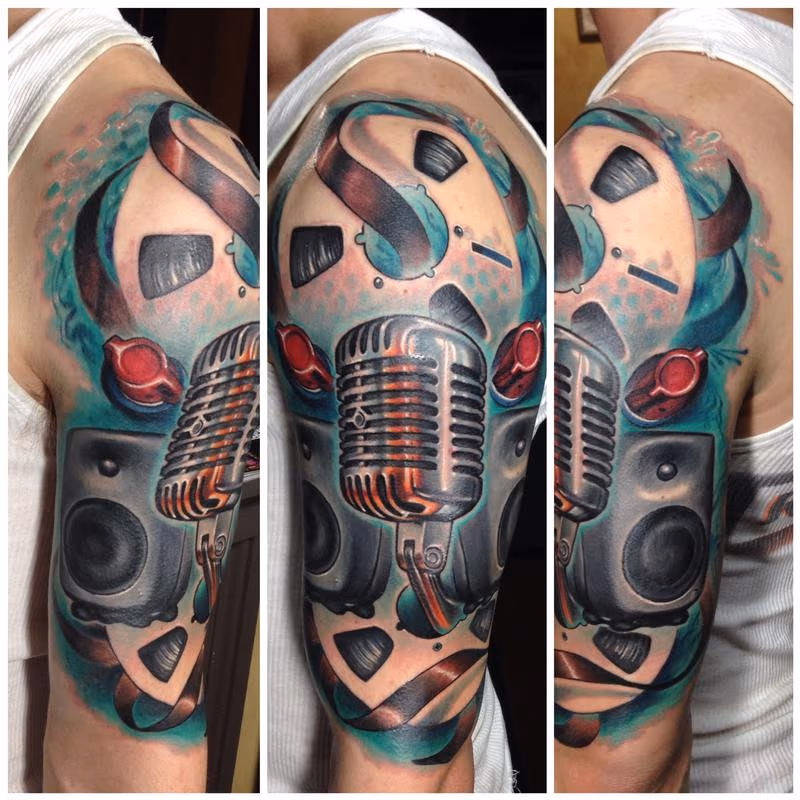 Audio Engineer Sound Equipment Tattoo