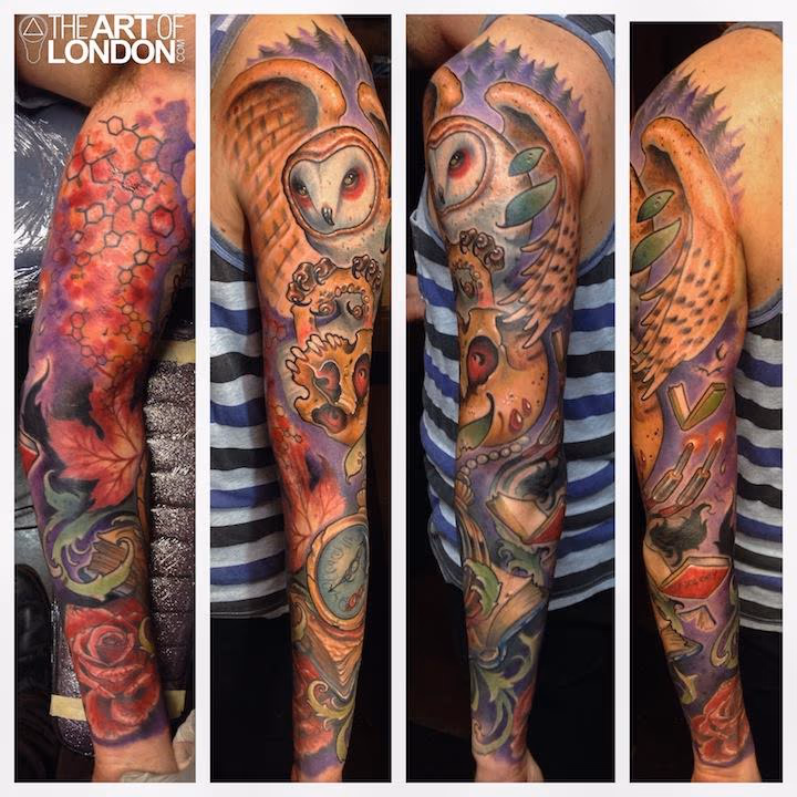 Music Life Literature Owl Flowers Sleeve