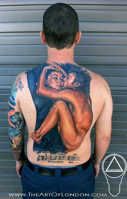 John Lennon & Yoko Ono Beatles Memorial Tattoo