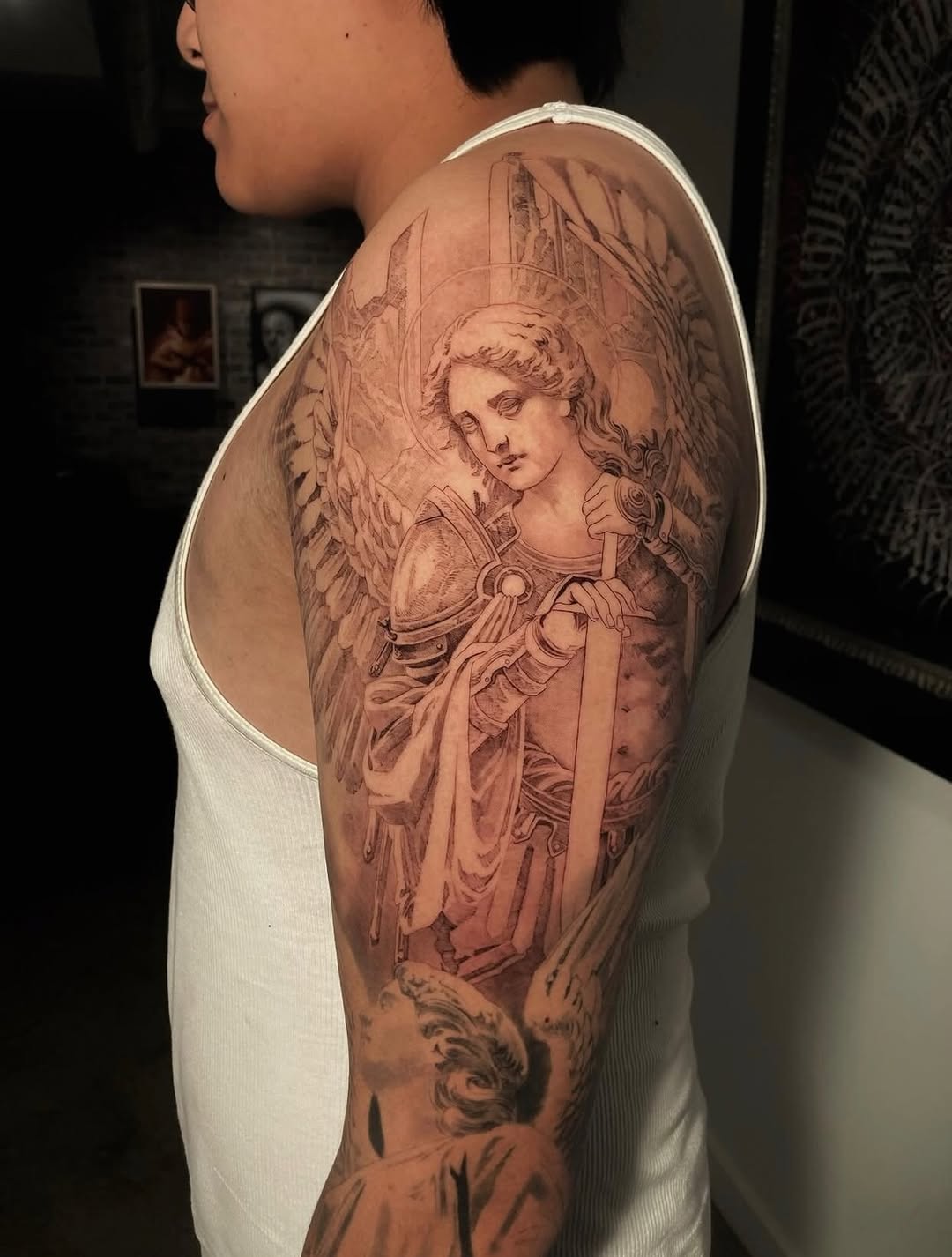 #WIP @sebaslopeztattoo getting started on a super cool sleeve.
