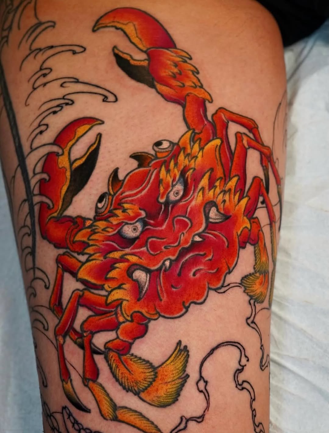 Heike crab, a start of a new leg sleeve by @horiyotatt