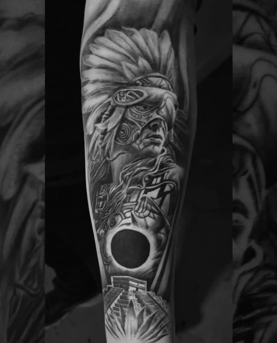 Aztec action by @luigi.antolinii. Luis also has some sick designs available. Get inked