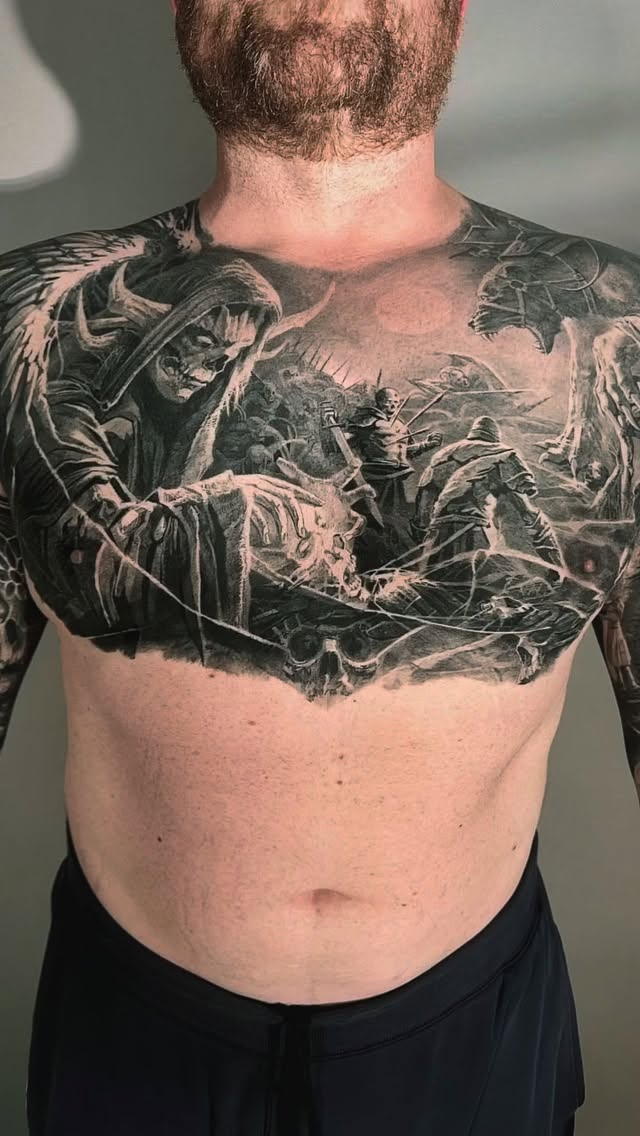 One of a kind design by @sebaslopeztattoo