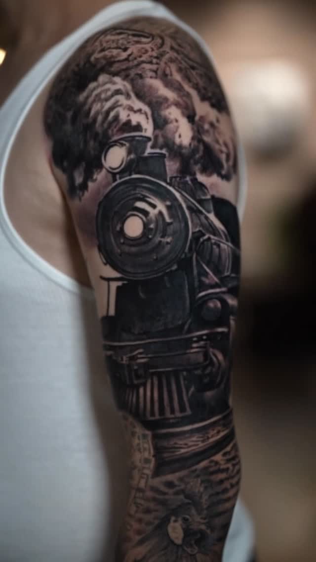 Storytelling through tattooing. Symbolizing the journey from where you’re from to where you’re going, by @shaybredimus