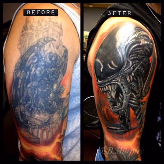 cover-up over large black tattoo