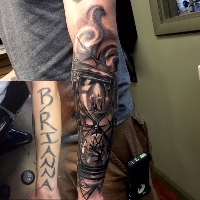 Cover up of jerked lettering