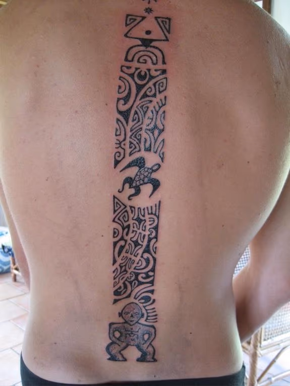 Totem back tattoo