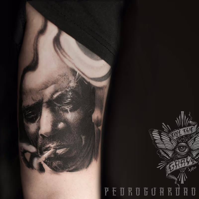 Howlin Wolf portrait done at Oporto tattoo expo. Old blues never die