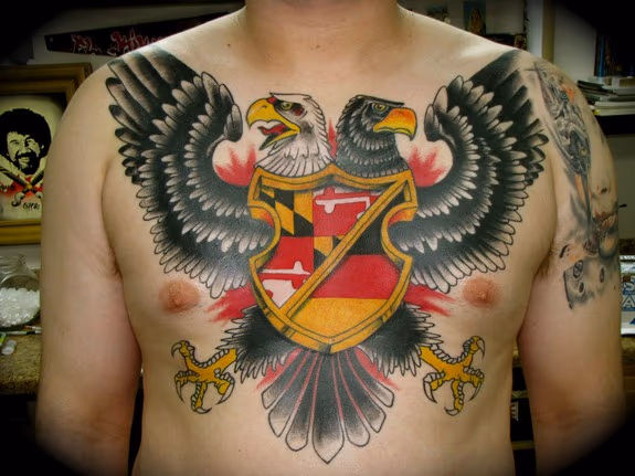 bad ass 2 headed eagle tattoo