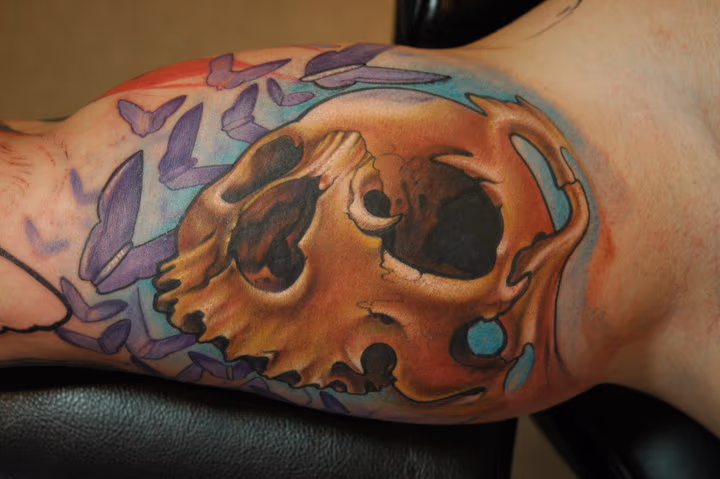 Skull and Butterfly Tattoo