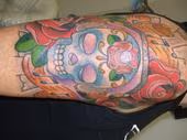 sugar skull traditional tattoo