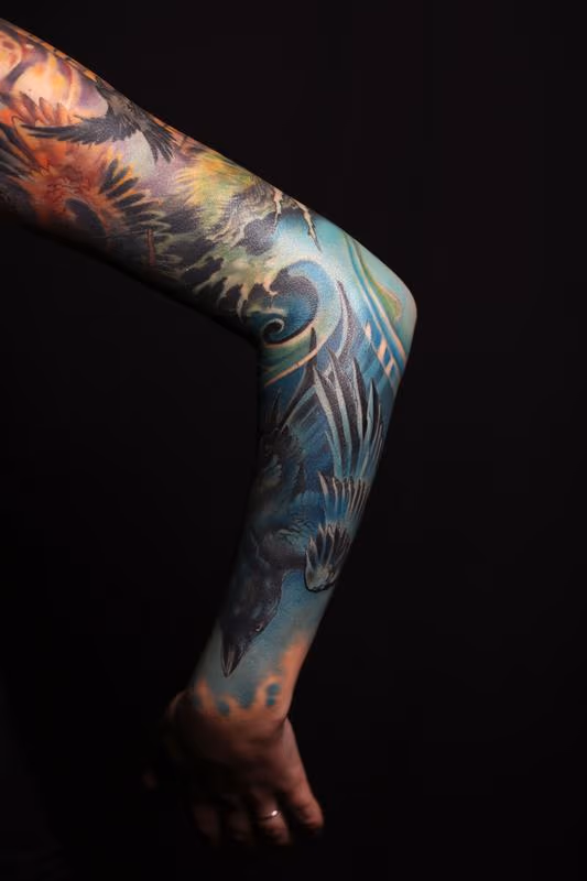 Drowned Raven and Lighthouse Surrealism Sleeve