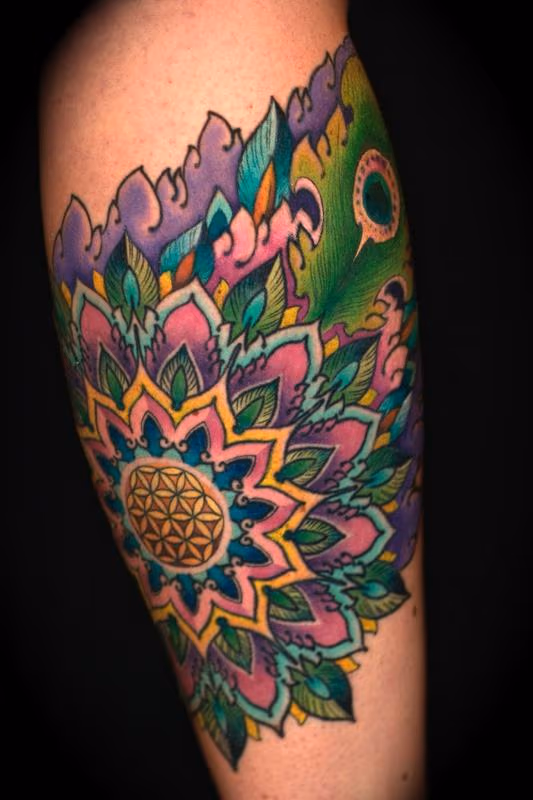 peacock feather mandala