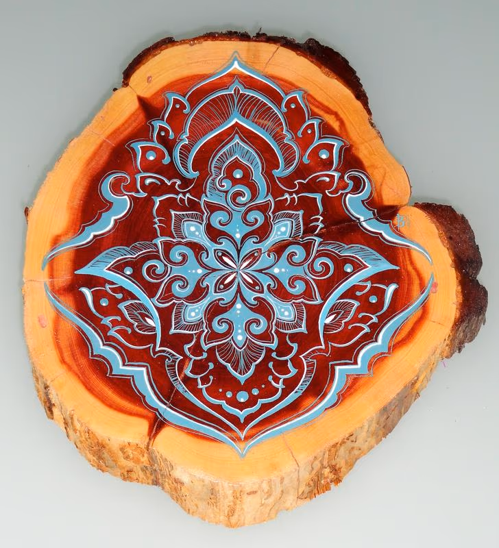 mandala on wood