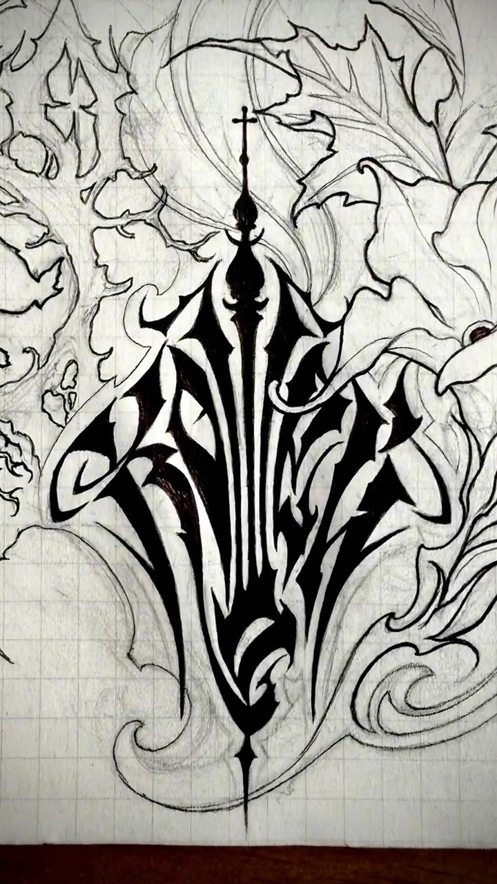 Gothic church steeple with ornamental flourishes