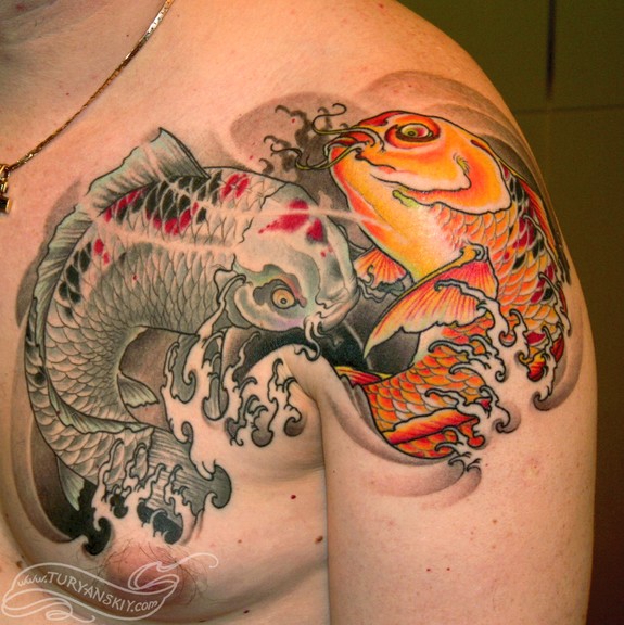 2 koi fishes