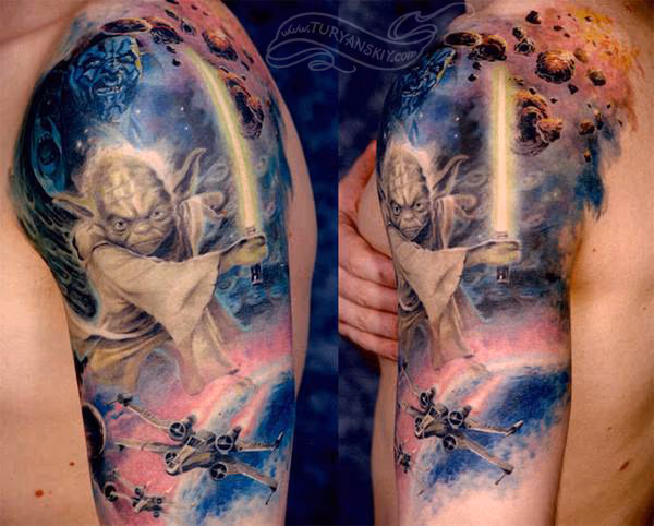 Star wars movie sleeve tattoo
