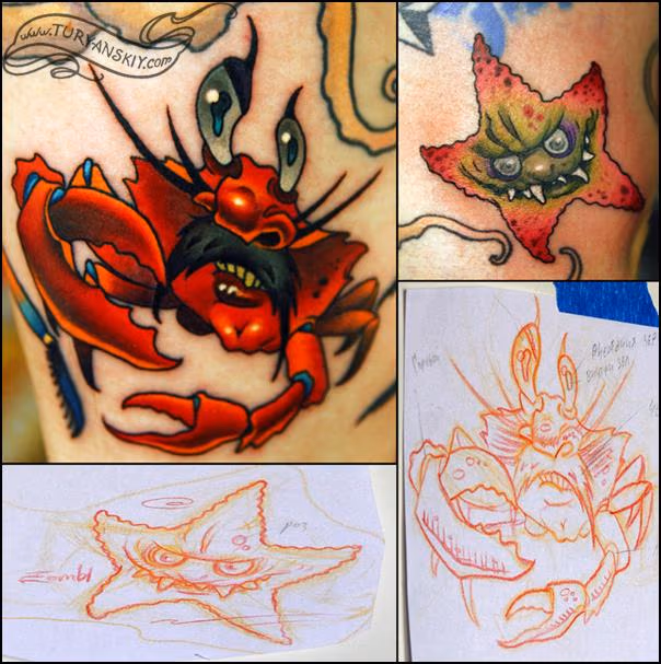 Crab and star fish
