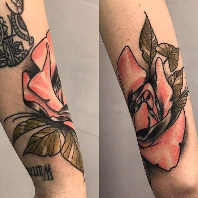 Neotraditional rose