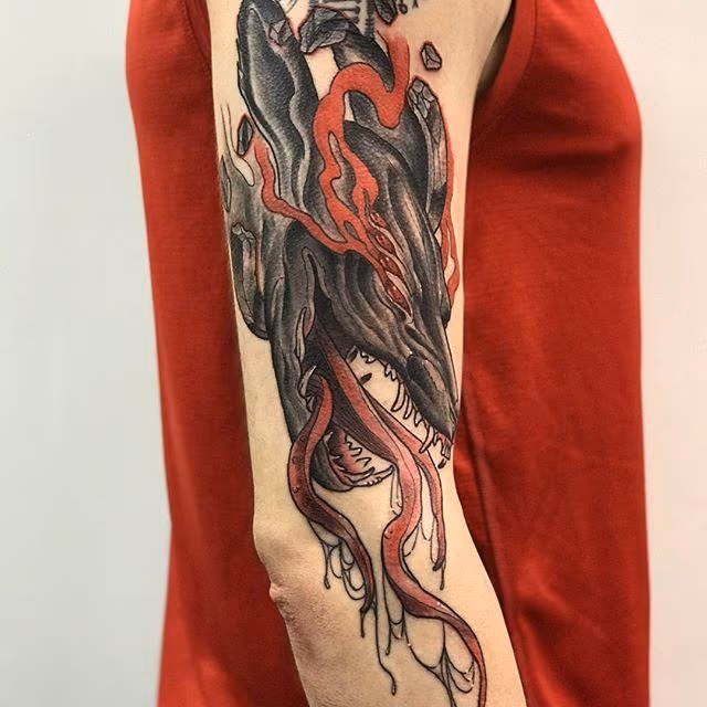 Demon fox tattoo
