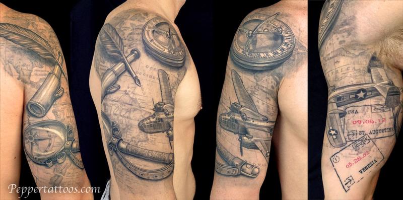 Travel Themed Tattoo