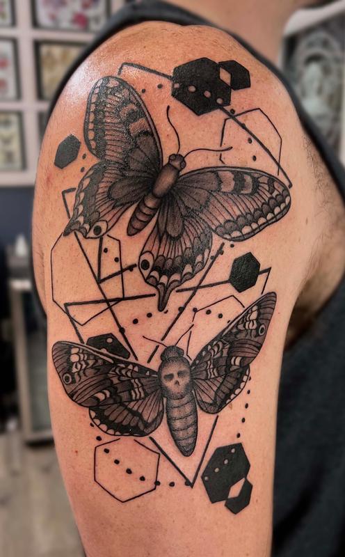 Geometric Insect Tattoo