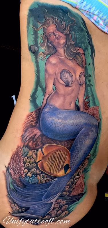 Mermaid on ribs