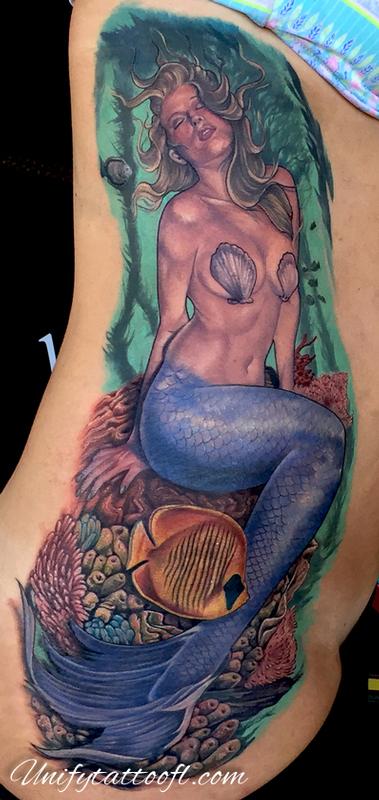 Mermaid on ribs