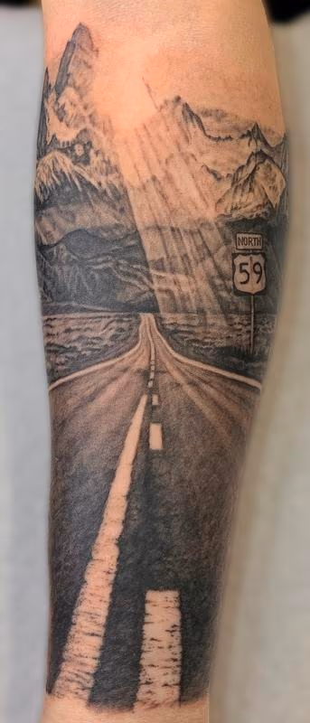 Road tattoo