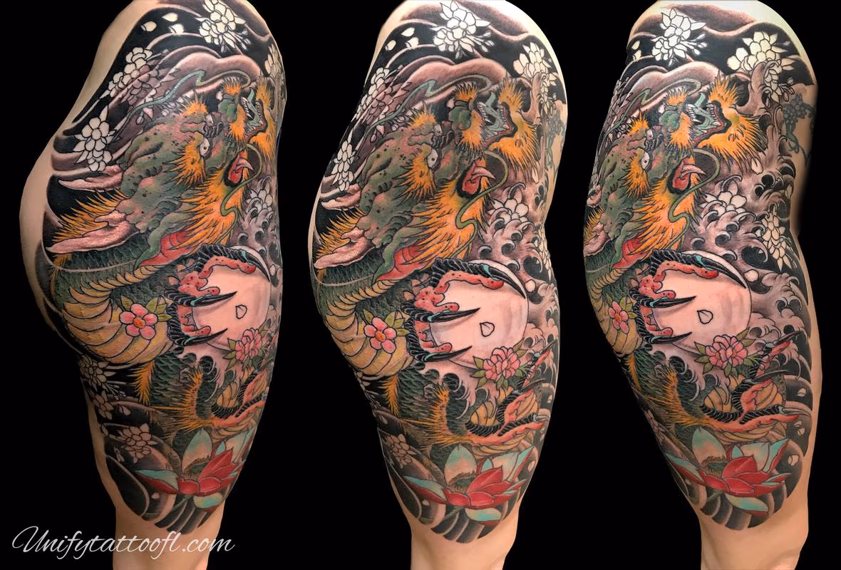 In progress Japanese dragon