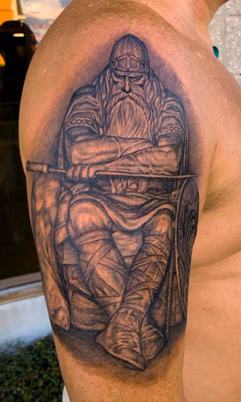 Man sitting on throne