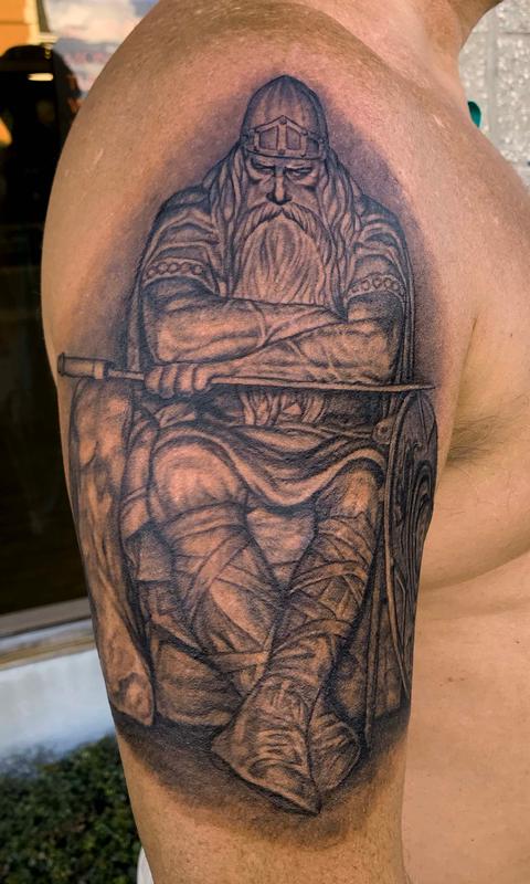 Man sitting on throne