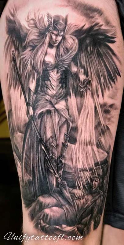 Valkyrie and Soldier Tattoo