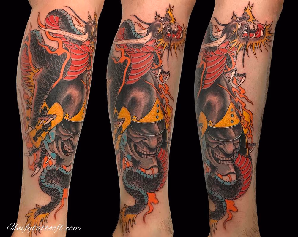 Dragon with hanna mask
