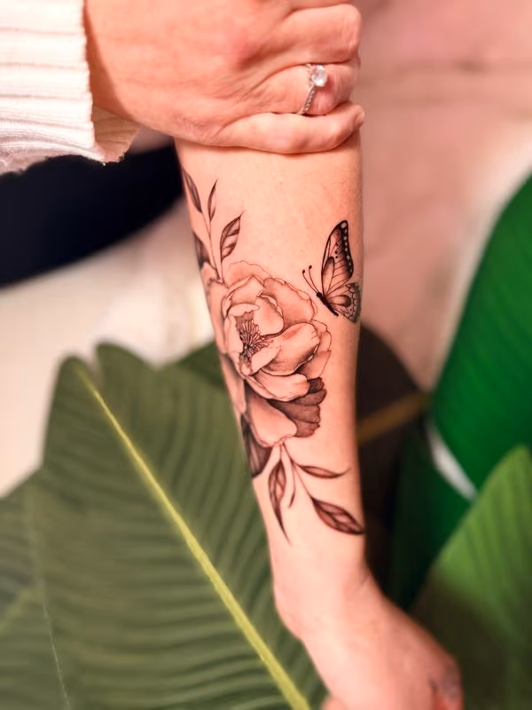 Flower with Butterfly