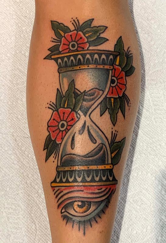 Hourglass eye and flowers