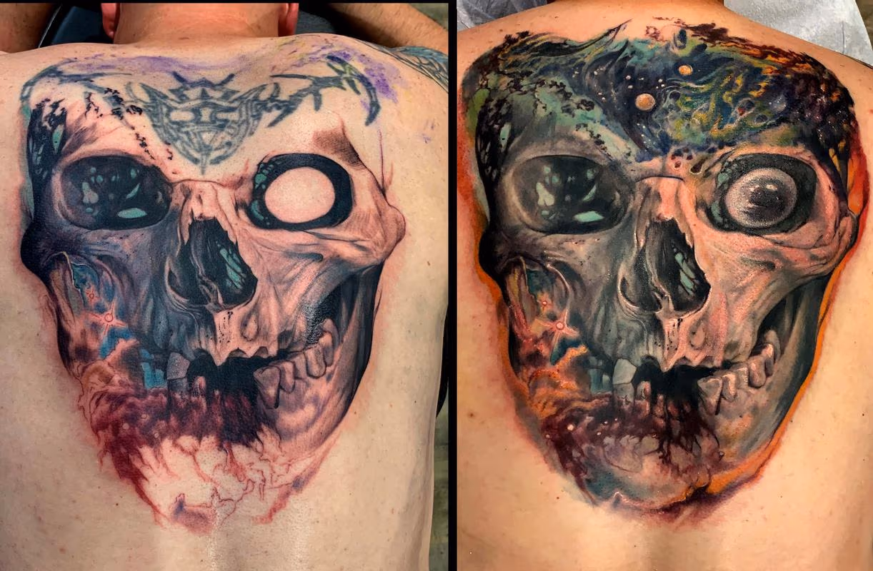 Space Skull Tattoo