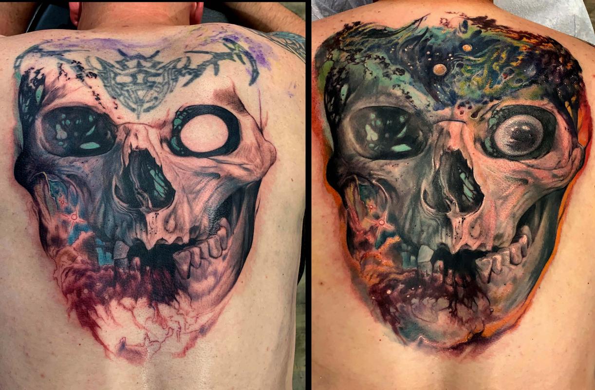 Space Skull Tattoo