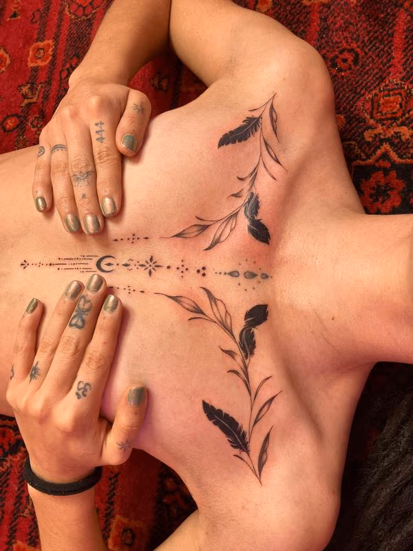 Ornamental Chest Tattoo
